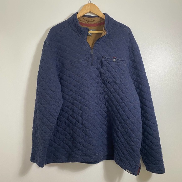 EDDIE BAUER Men's 1/4 Zip Quilted Long Sleeve Pullover, Size 2XL